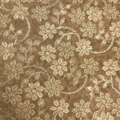 Sahiba Embroidered Net Fabric with Gold Floral work
