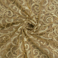 Gulzar Swirl Embroidered Net Fabric