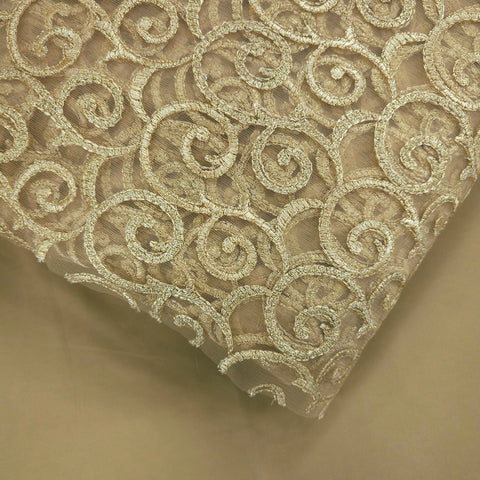 Gulzar Swirl Embroidered Net Fabric