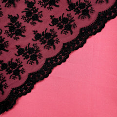 Sahiba Embroidered Net Fabric with Black Floral work