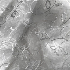Mia Floral Lacey Embroidered Net Fabric