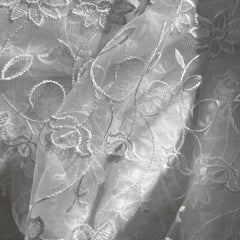 Mia Floral Lacey Embroidered Net Fabric