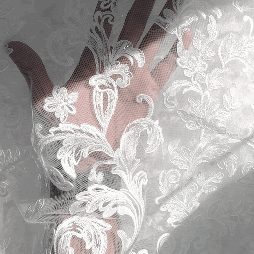 Dakota Floral Lacey Embroidered Net Fabric
