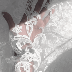 Dakota Floral Lacey Embroidered Net Fabric