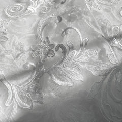 Dakota Floral Lacey Embroidered Net Fabric