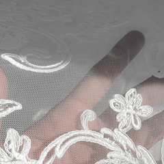 Dakota Floral Lacey Embroidered Net Fabric