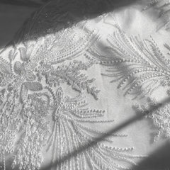 Daisy Floral Lacey Embroidered Net Fabric