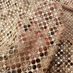 Net Cutwork Embroidered Fabric in Geometric Grid with Sequin Highlights