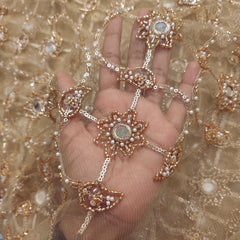 Embroidered Net Fabric with Sequin,Zari & Mirror Work with Pearl & Cutdana Work