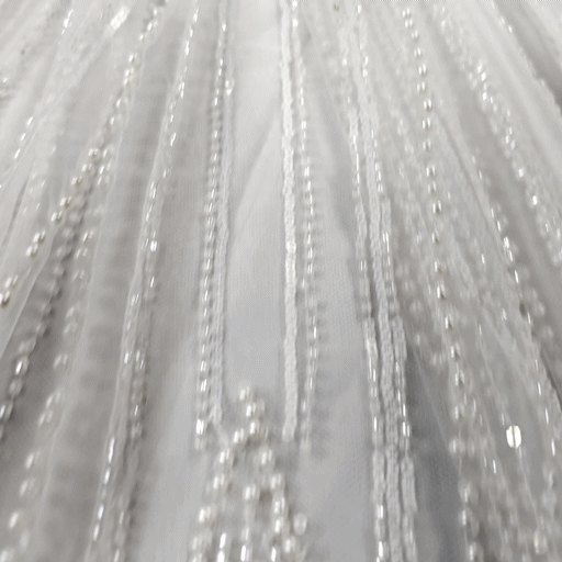 White Embroidered Net Fabric with Sequins and Beads