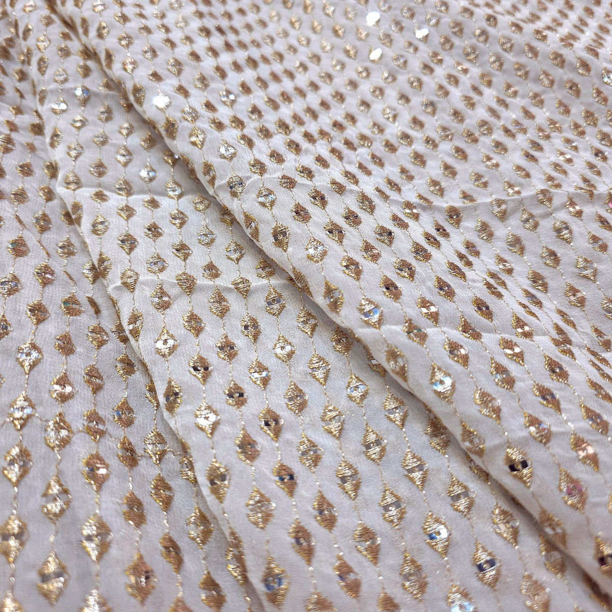 Zeenat Sequin Work on Dyeable Georgette Base