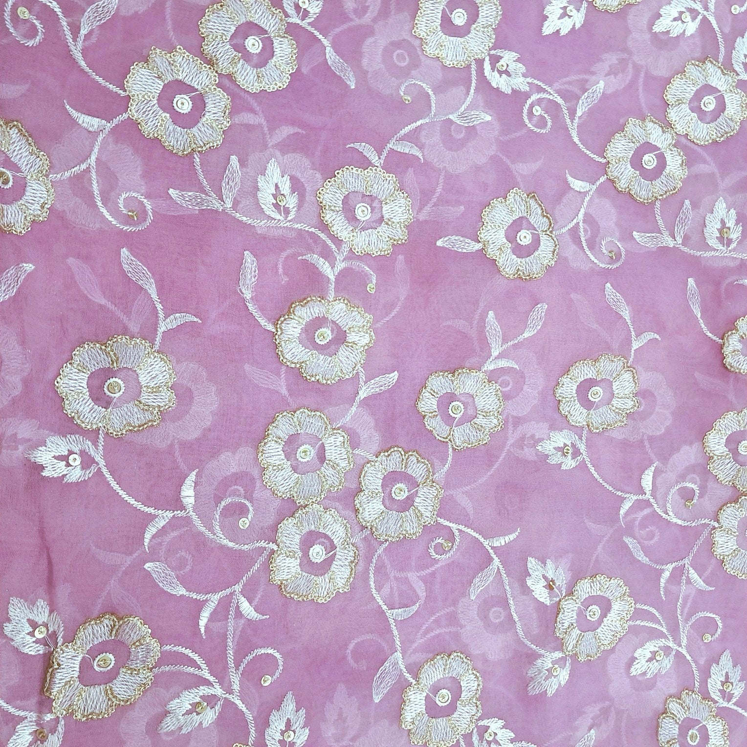 Zeenat Floral Sequin Work on  Lilac Organza Base