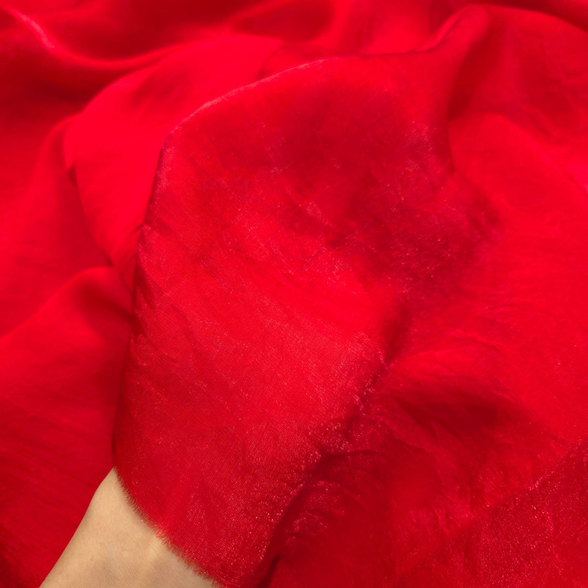 Bright Red Color Two - Tone Soft Organza