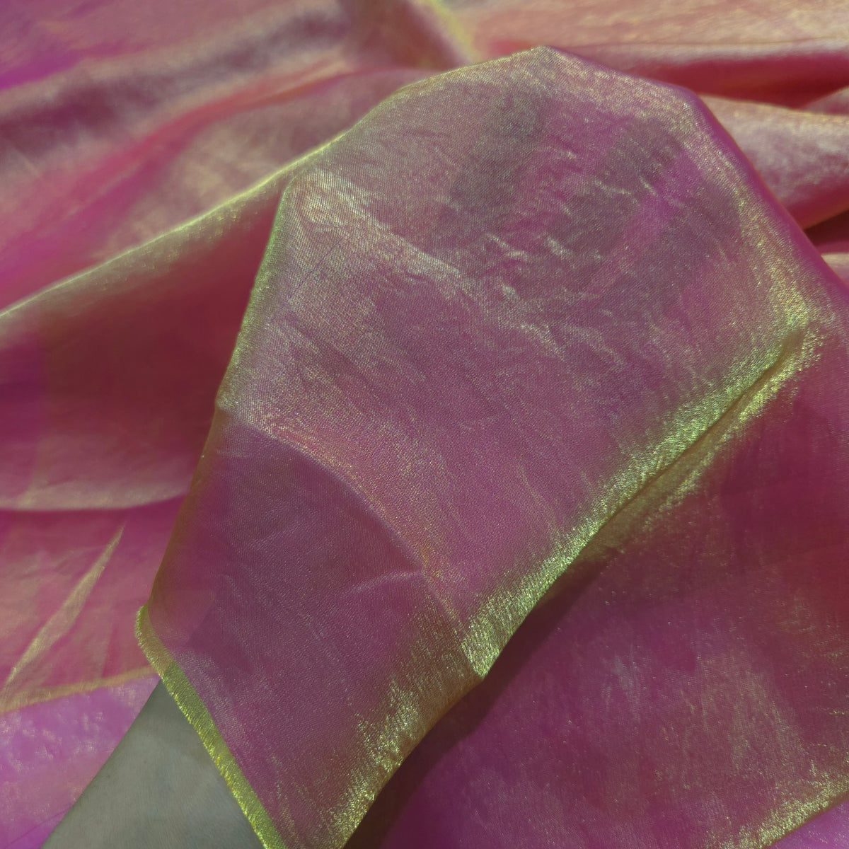 Pink & Gold Color Two - Tone Soft Organza