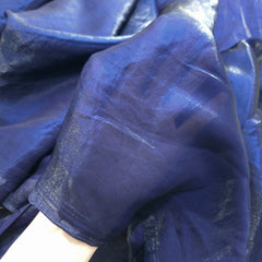 Navy Blue Color Two - Tone Soft Organza
