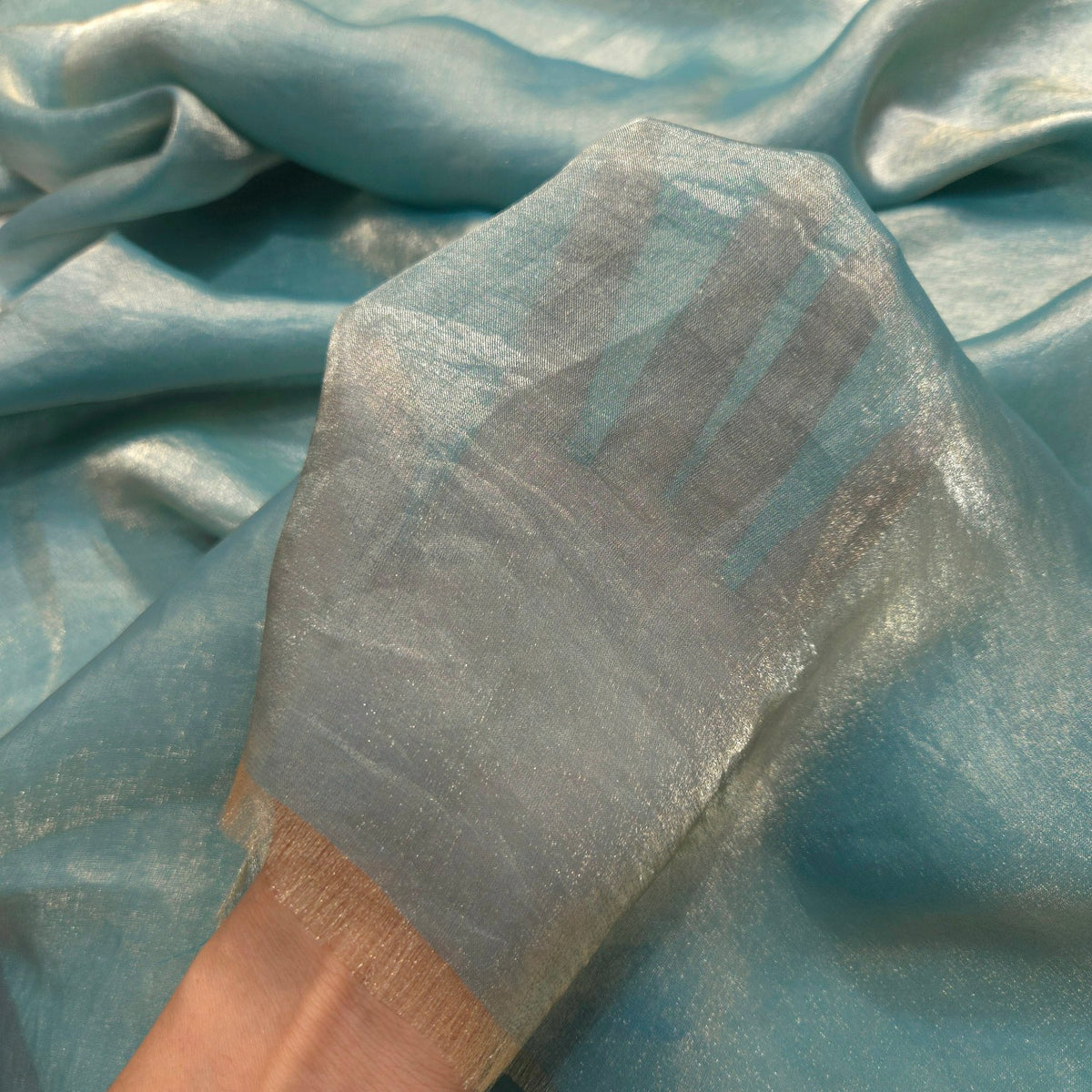 Teal Green Color Two - Tone Soft Organza