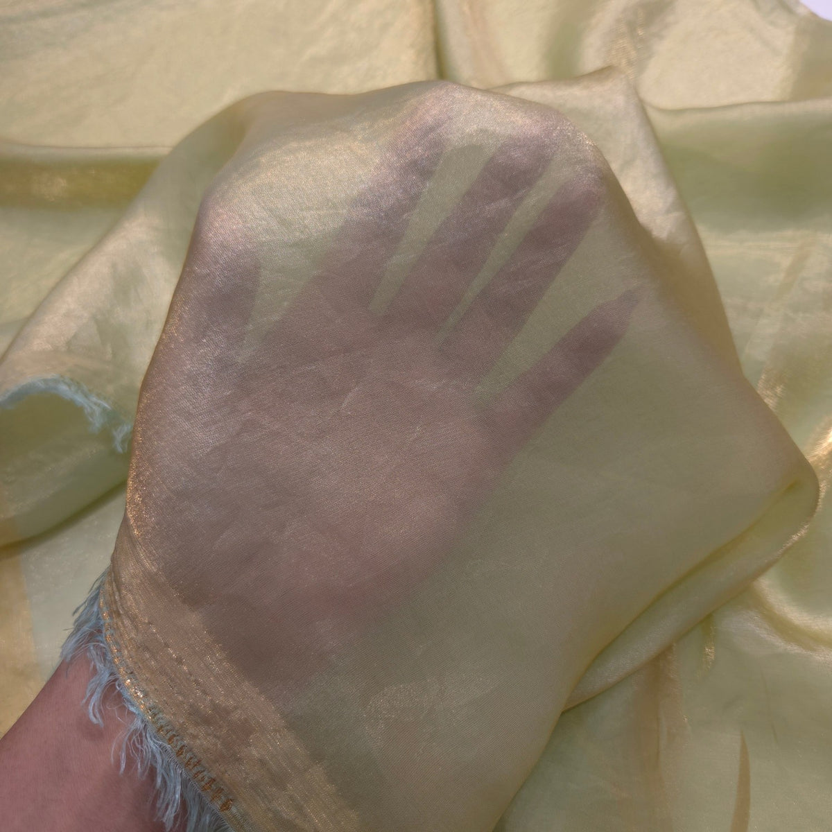 Light Moss Green Color Two - Tone Soft Organza