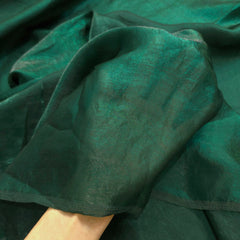 Deep Emerald Green Two - Tone Soft Organza