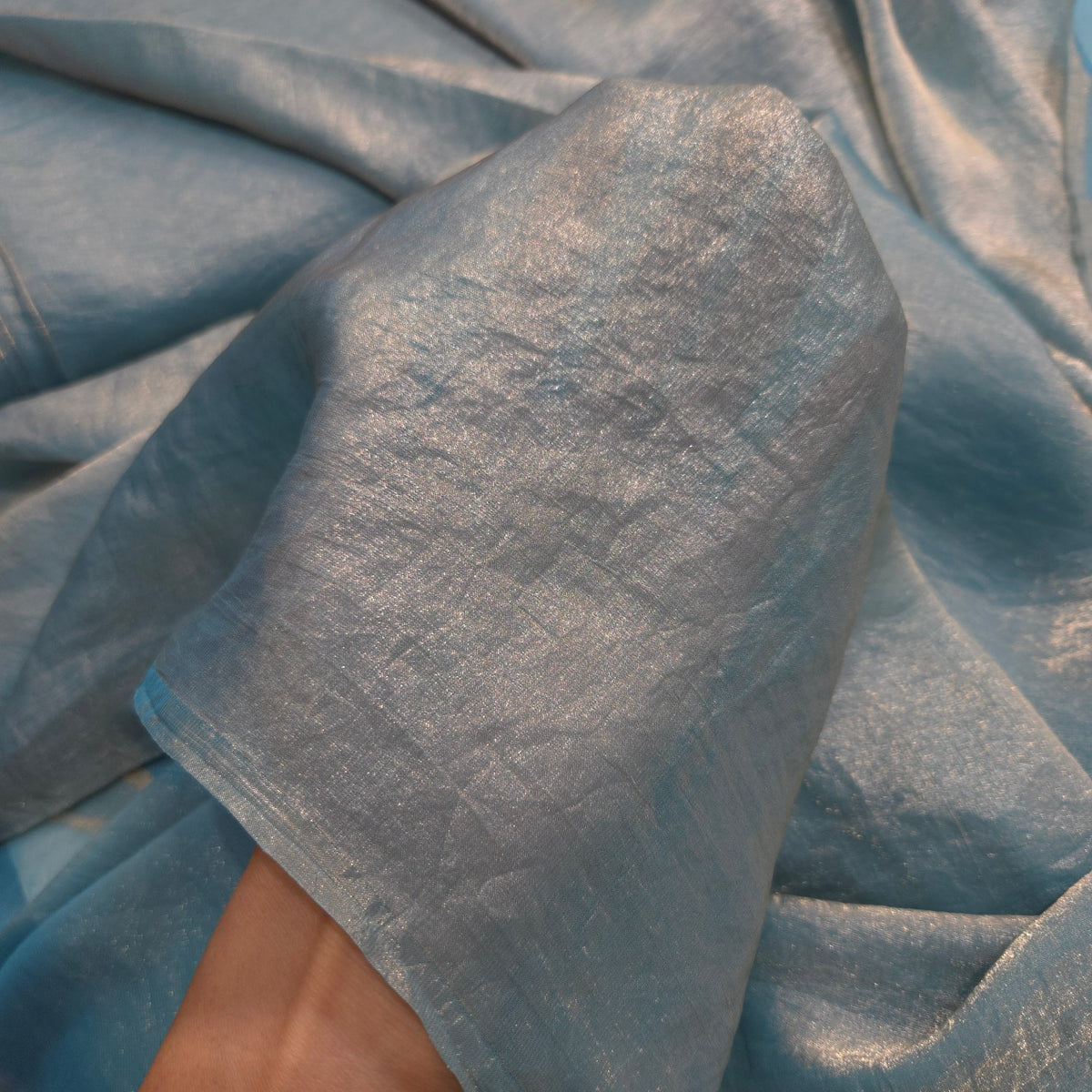 Light Powder Blue Color Two - Tone Soft Organza – Matching Woman