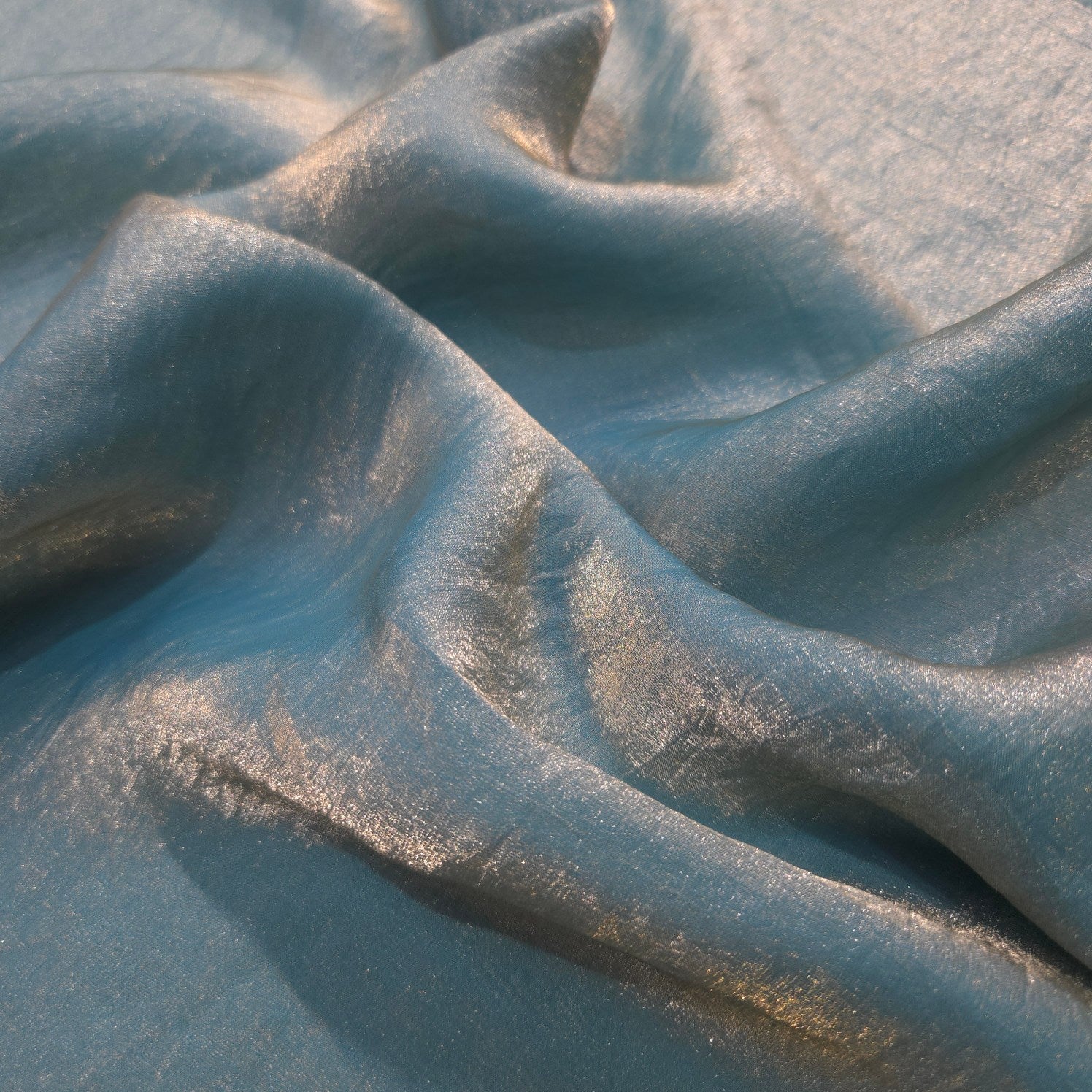 Light Powder Blue Color Two - Tone Soft Organza – Matching Woman