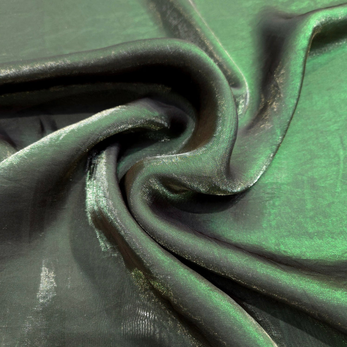 Bottle Green Color Two - Tone Soft Organza