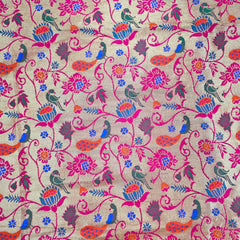 Kamalini Paithani Brocade Fuchsia Pink Silk Fabric