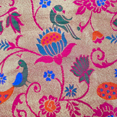 Kamalini Paithani Brocade Fuchsia Pink Silk Fabric