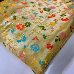 Yellow Paithani Brocade Silk Fabric