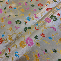 Yellow Paithani Brocade Silk Fabric