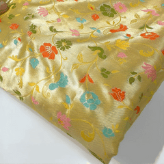 Yellow Paithani Brocade Silk Fabric