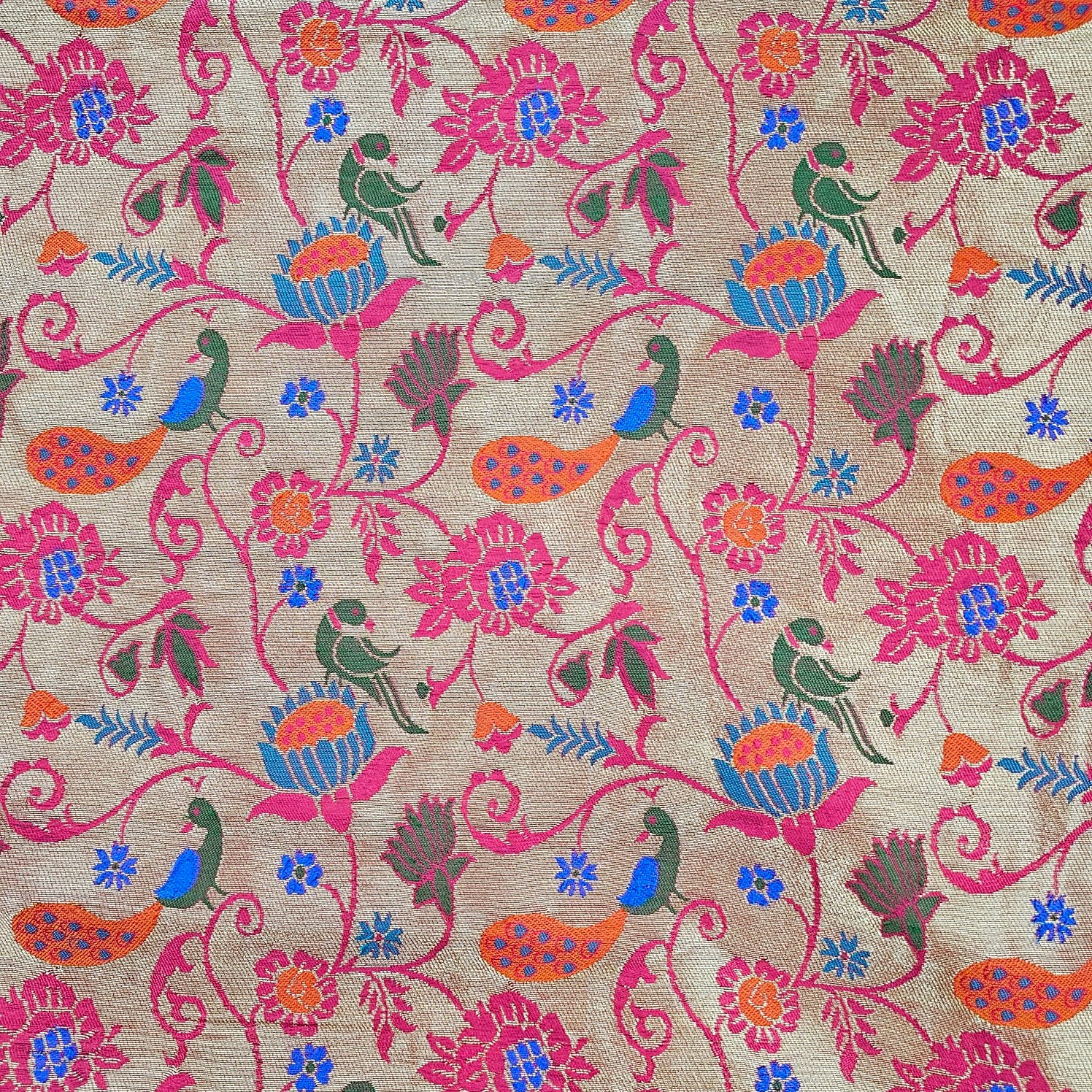 Kamalini Paithani Brocade French Fuchsia Pink Silk Fabric