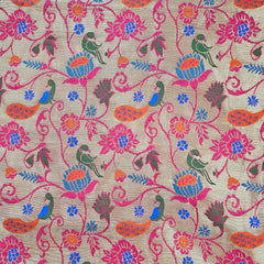 Kamalini Paithani Brocade Fuchsia Pink Silk Fabric