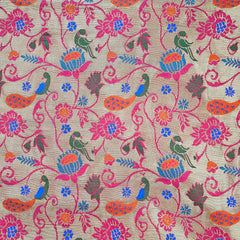 Kamalini Paithani Brocade French Fuchsia Pink Silk Fabric