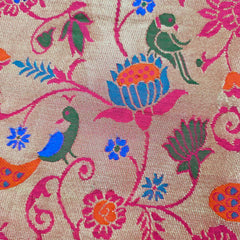 Kamalini Paithani Brocade French Fuchsia Pink Silk Fabric