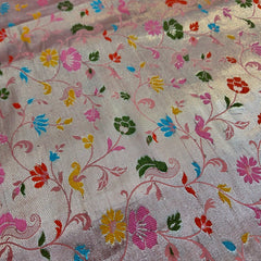 Pink Paithani Brocade Silk Fabric