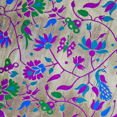 Manjari Paithani Brocade Violet Silk Fabric