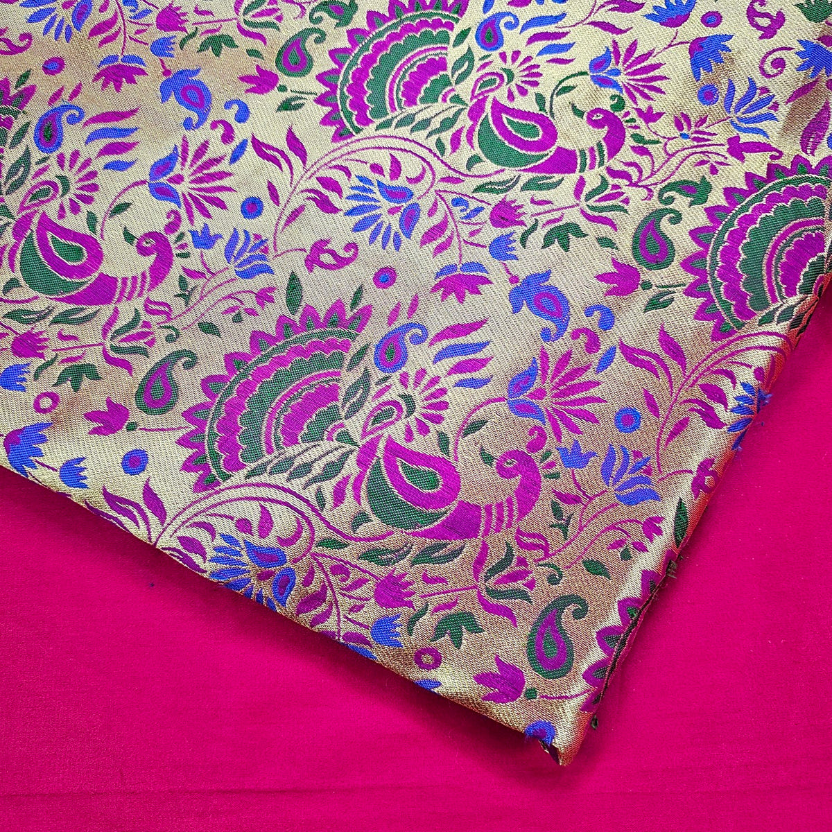 Morpankhi Paithani Brocade Silk Fabric