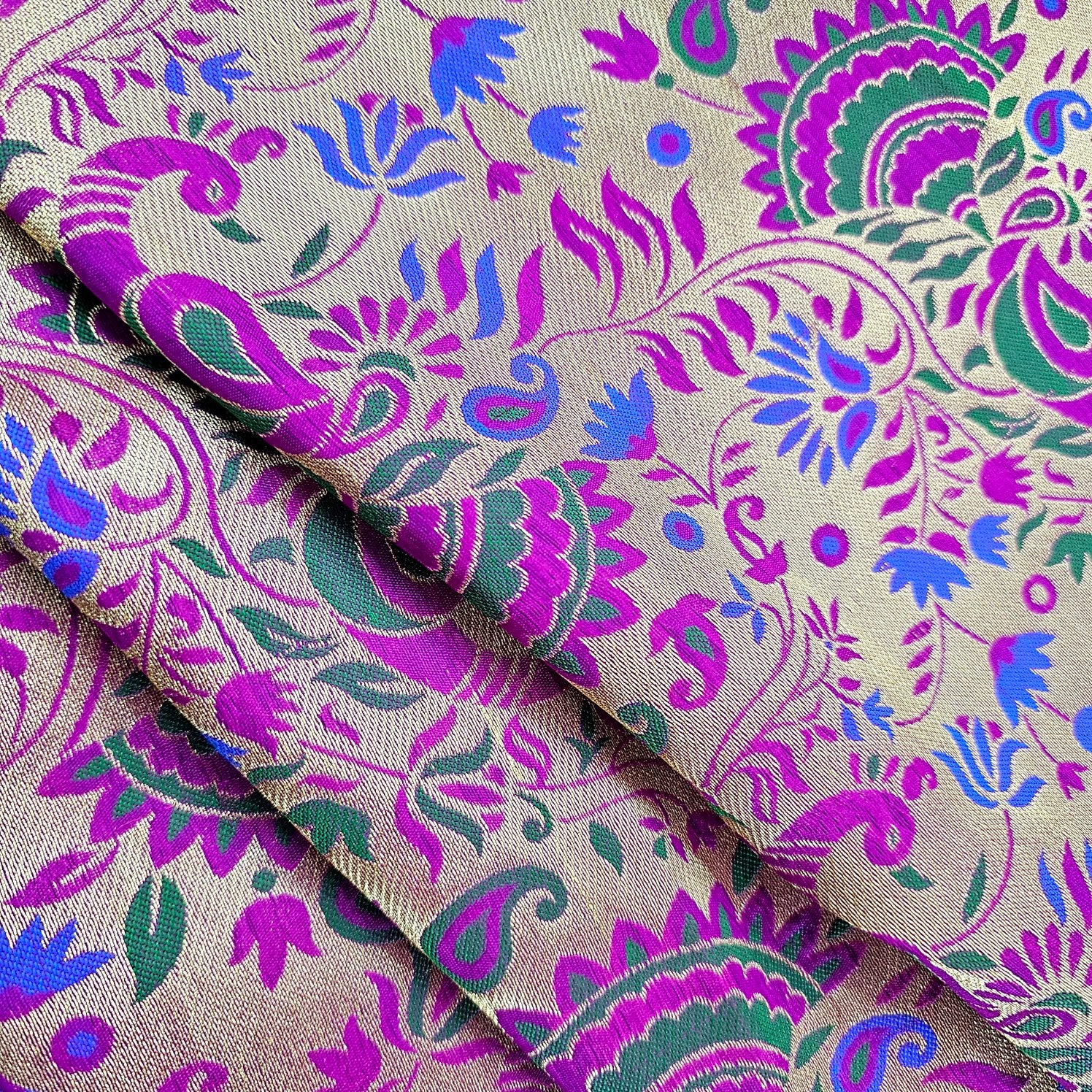 Morpankhi Paithani Brocade Silk Fabric