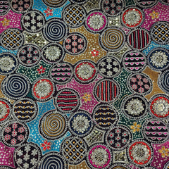 Shangaar Georgette Embroidered Multi-Color Sequins Fabric