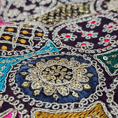 Shangaar Georgette Embroidered Multi-Color Sequins Fabric