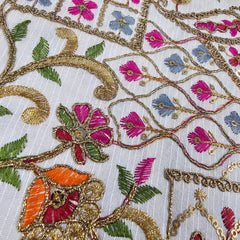 Resham Raw Silk with Embroidery work of Sequins and Zari