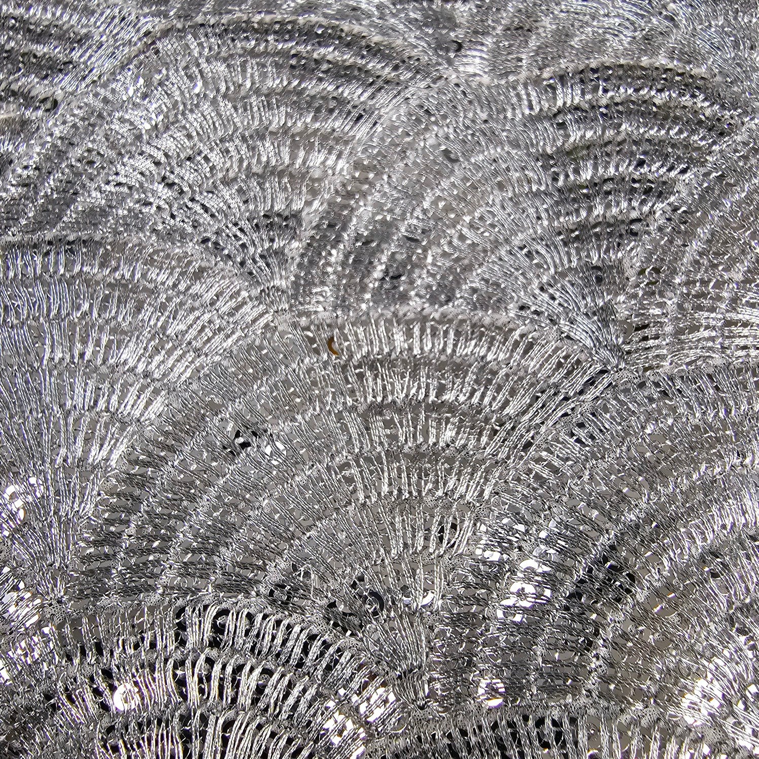 Sringhar Silver Light-in Weight Full Sequins Georgette Fabric