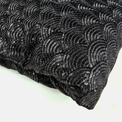 Sringhar Black Light-in Weight Full Sequins Georgette Fabric