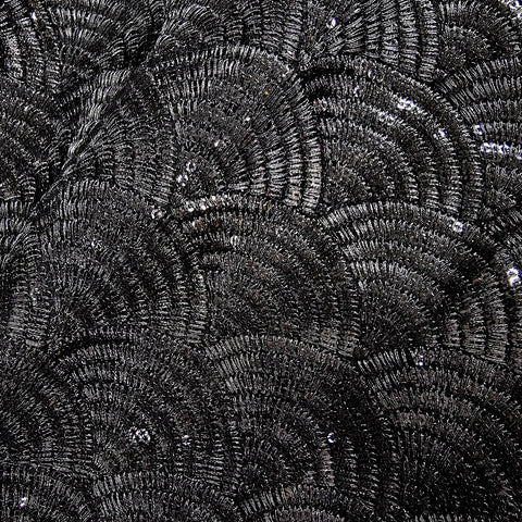 Sringhar Black Light-in Weight Full Sequins Georgette Fabric