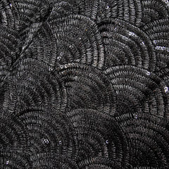 Sringhar Black Light-in Weight Full Sequins Georgette Fabric