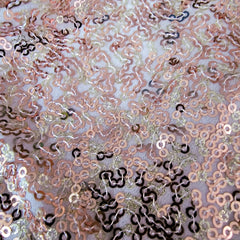 Barkha Light-in Weight Peach Sequins Georgette Fabric