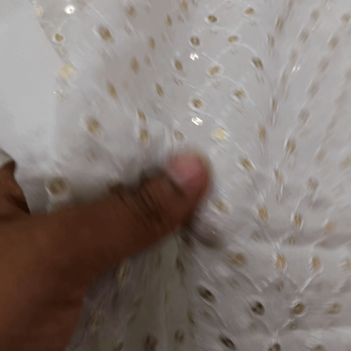 Jariyaan Dyeable Georgette  Sequin Embroidered all over Jaal Work Fabric