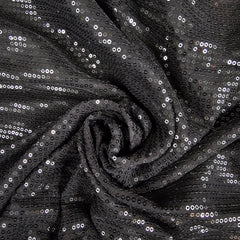 Ruhani Black Georgette Embroidered Fabric with Sequins