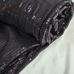 Ruhani Black Georgette Embroidered Fabric with Sequins