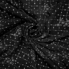 Meenakari Georgette with intricate Sequins Work and Floral Threadwork